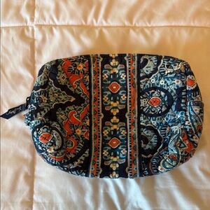 Vera Bradley Blue and Orange Paisley Marrakesh Cosmetic Bag